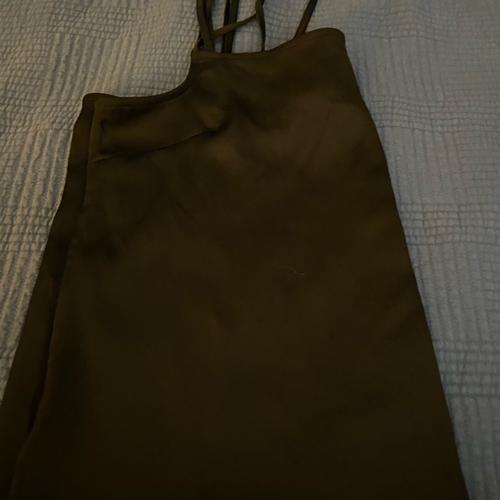 H&M black square neck silk tank top. Size XS